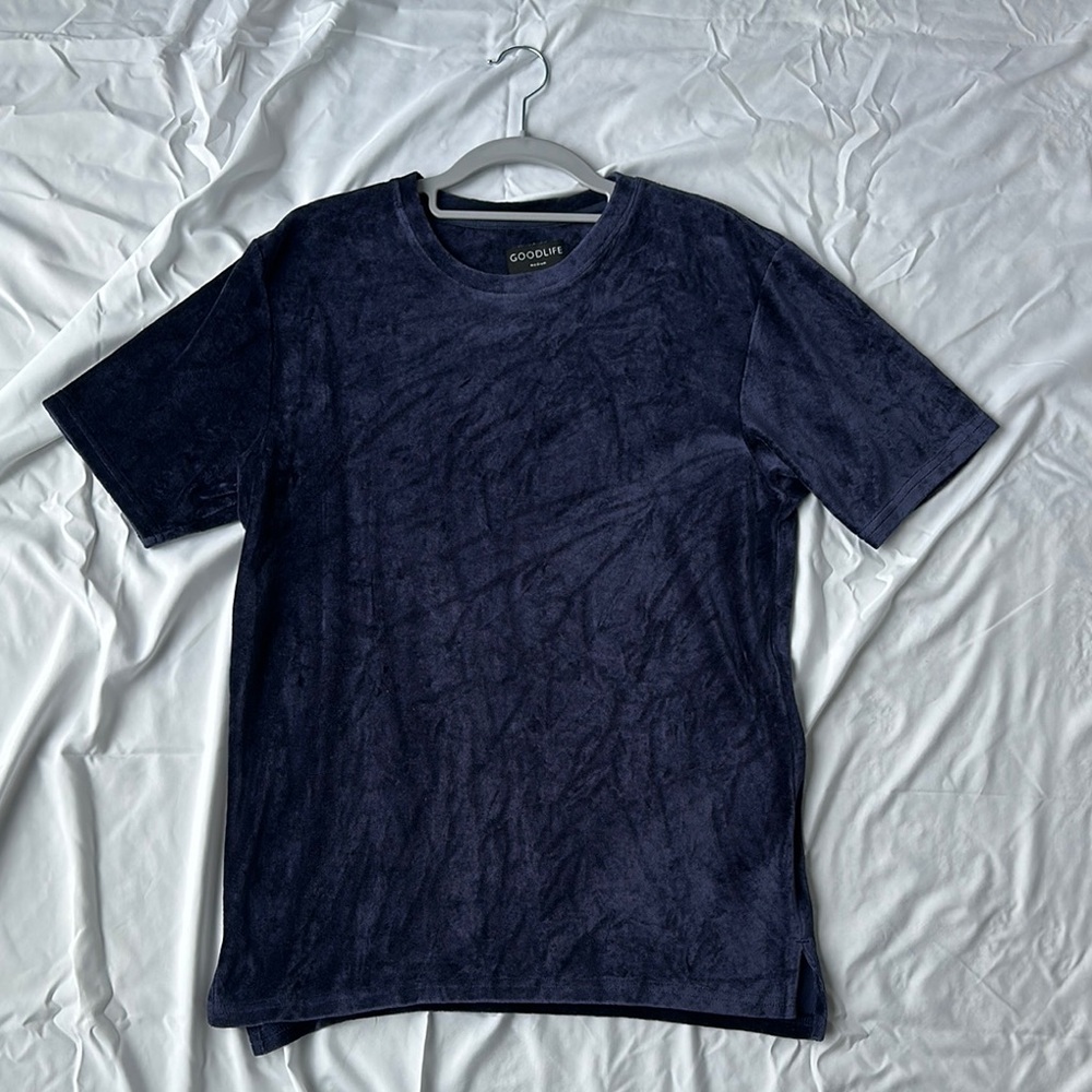 Men's Navy Blue Velour T-Shirt